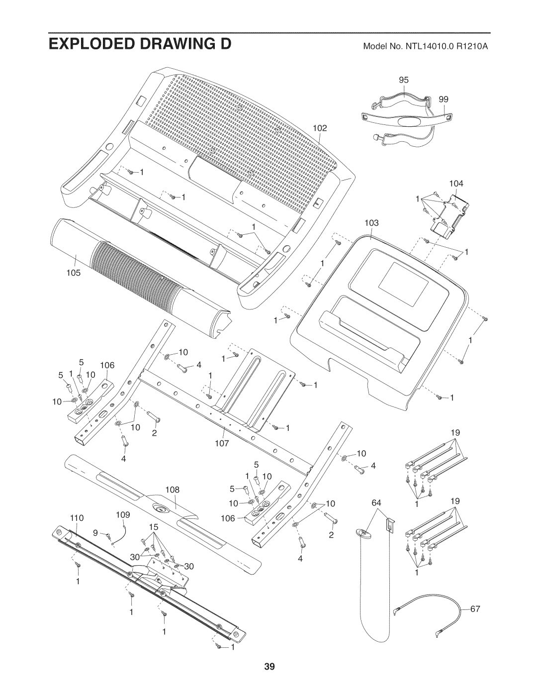 NordicTrack NTL14010.0 warranty Exploded Drawing D 