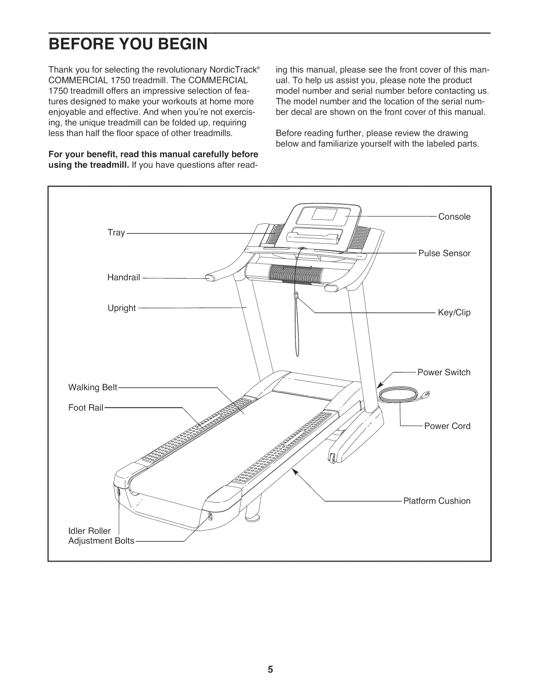 NordicTrack NTL14010.0 warranty Before YOU Begin 