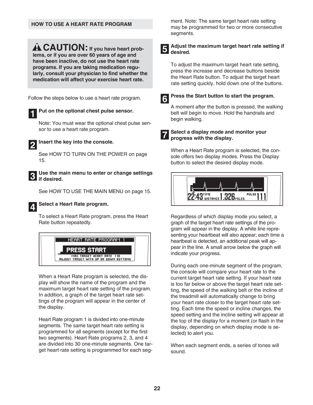 NordicTrack NTL14905.0 user manual HOW to USE a Heart Rate Program, Select a Heart Rate program 