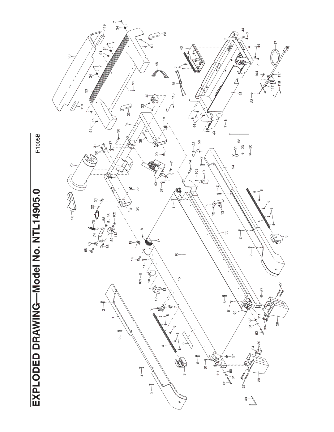 NordicTrack user manual Exploded DRAWING-Model No. NTL14905.0 