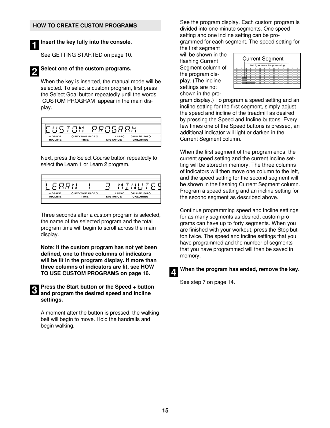 NordicTrack NTL14940 user manual HOW to Create Custom Programs 