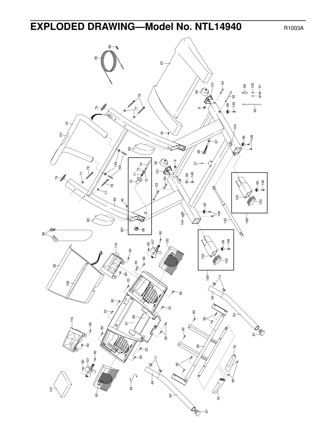 NordicTrack user manual Exploded DRAWING-Model No. NTL14940 