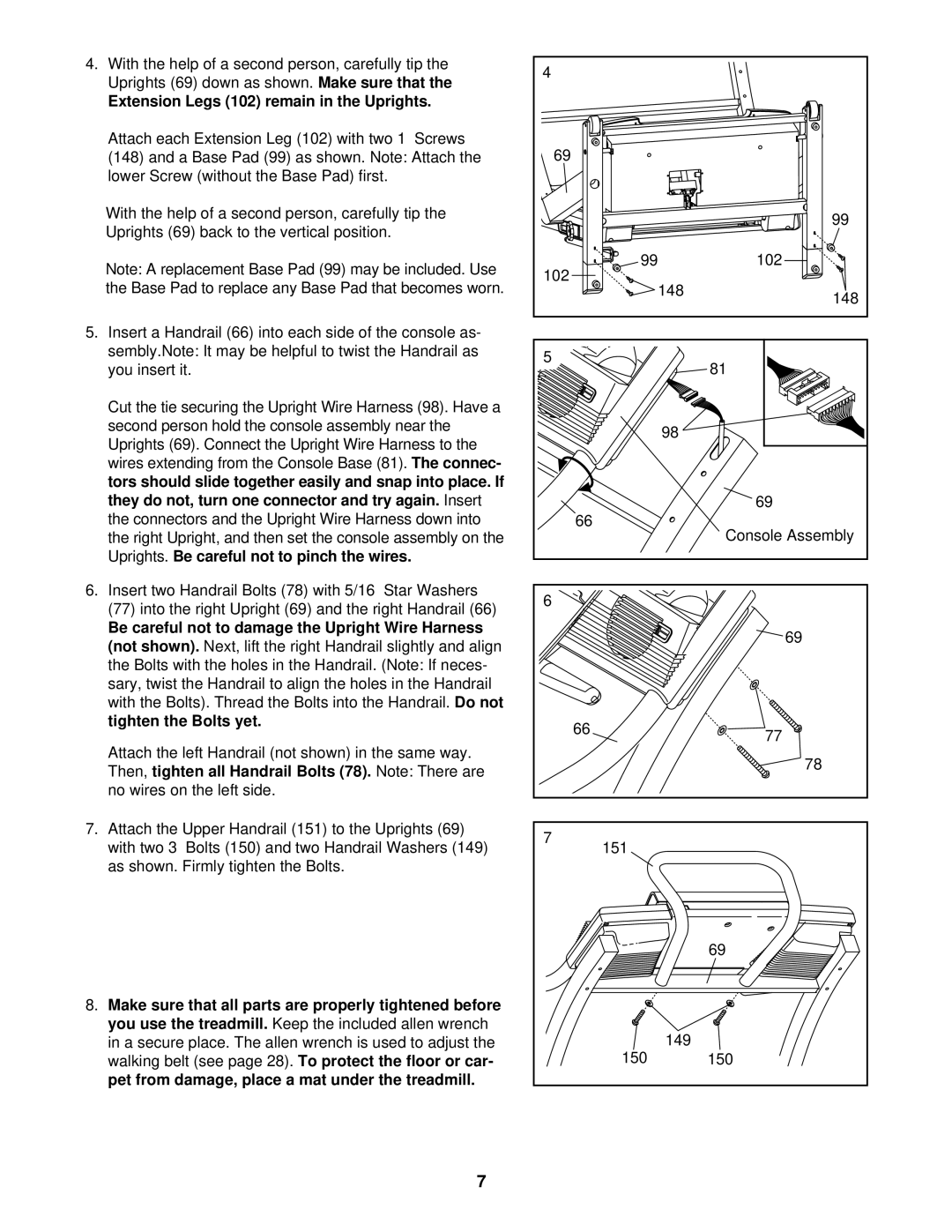 NordicTrack NTL14940 user manual Extension Legs 102 remain in the Uprights 