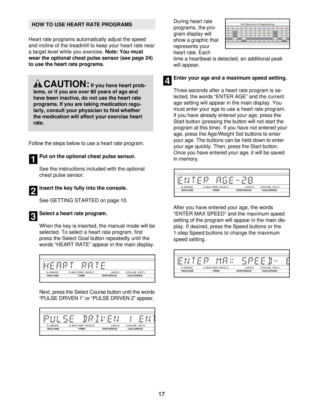 NordicTrack NTL14941 user manual HOW to USE Heart Rate Programs 