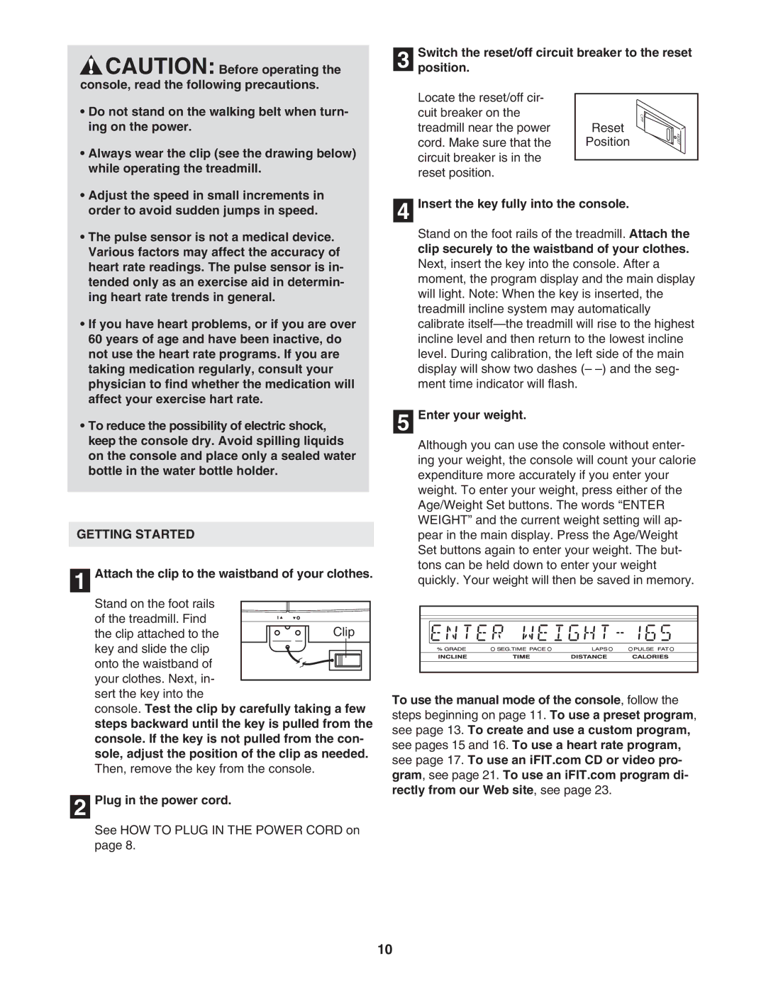 NordicTrack NTL14942 user manual Getting Started 