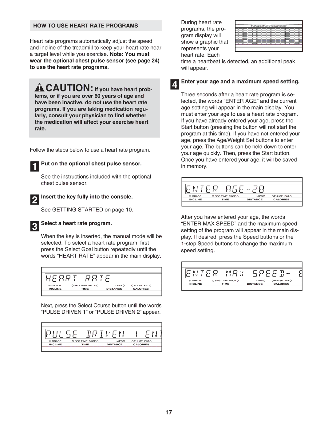 NordicTrack NTL14942 user manual HOW to USE Heart Rate Programs 