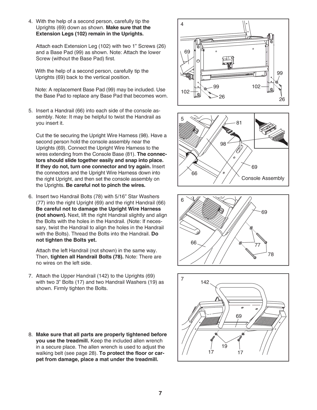 NordicTrack NTL14942 user manual Extension Legs 102 remain in the Uprights 