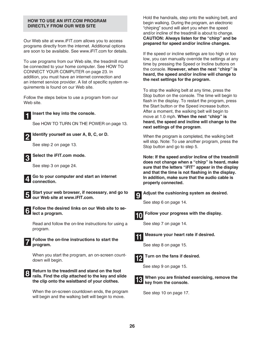 NordicTrack NTL14950 user manual Directly from OUR WEB Site, Follow the on-line instructions to start Program 