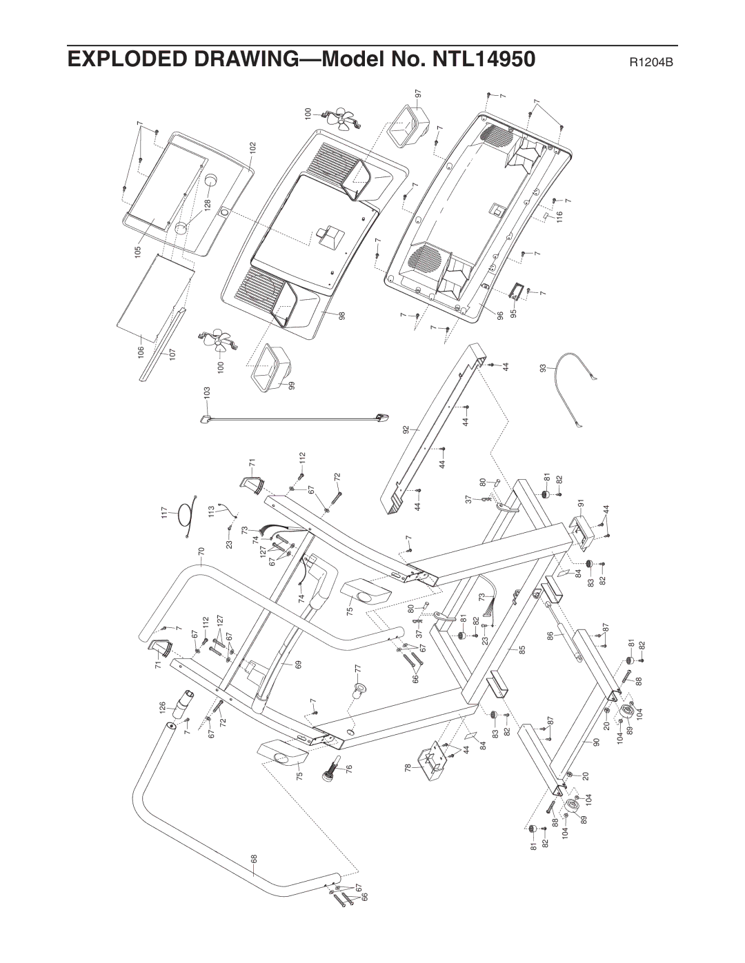 NordicTrack user manual Exploded DRAWING-Model No. NTL14950 