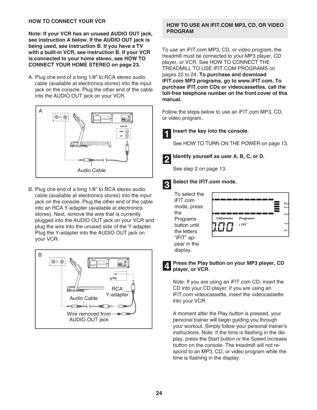 NordicTrack NTL1495.2 user manual HOW to Connect Your VCR, Press the Play button on your MP3 player, CD Player, or VCR 