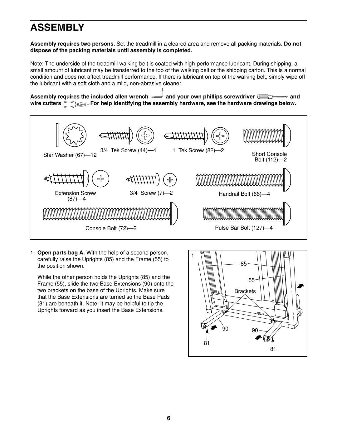 NordicTrack NTL1495.2 user manual Assembly 