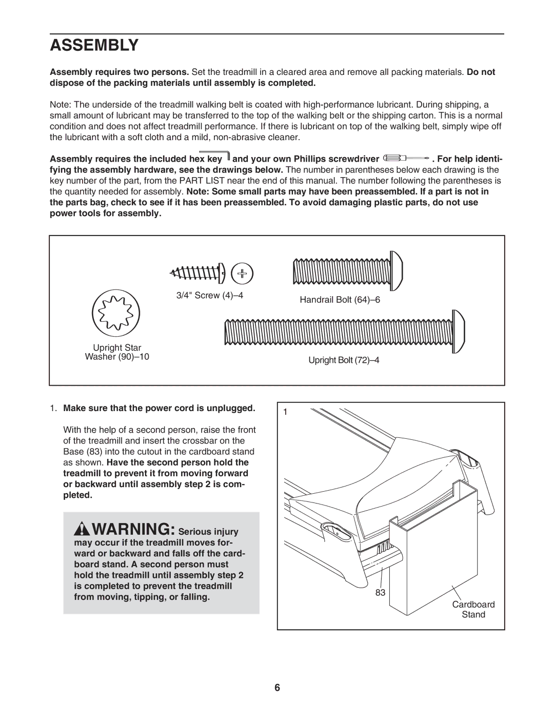 NordicTrack NTL15007.0 user manual Assembly 