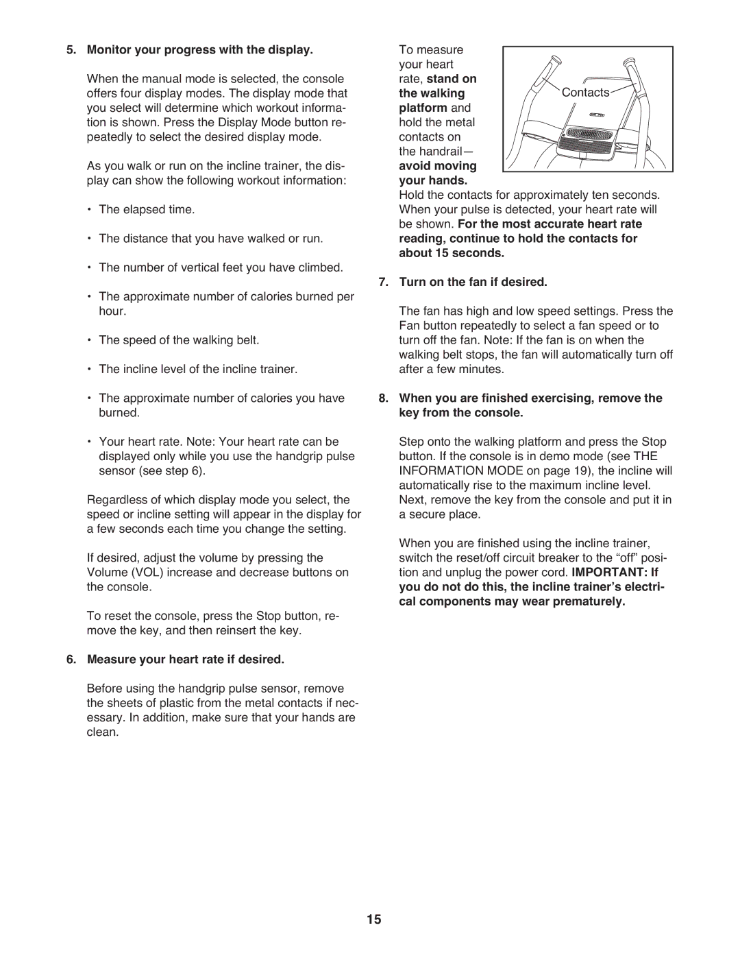 NordicTrack NTL15008.5 user manual Measure your heart rate if desired, Turn on the fan if desired 