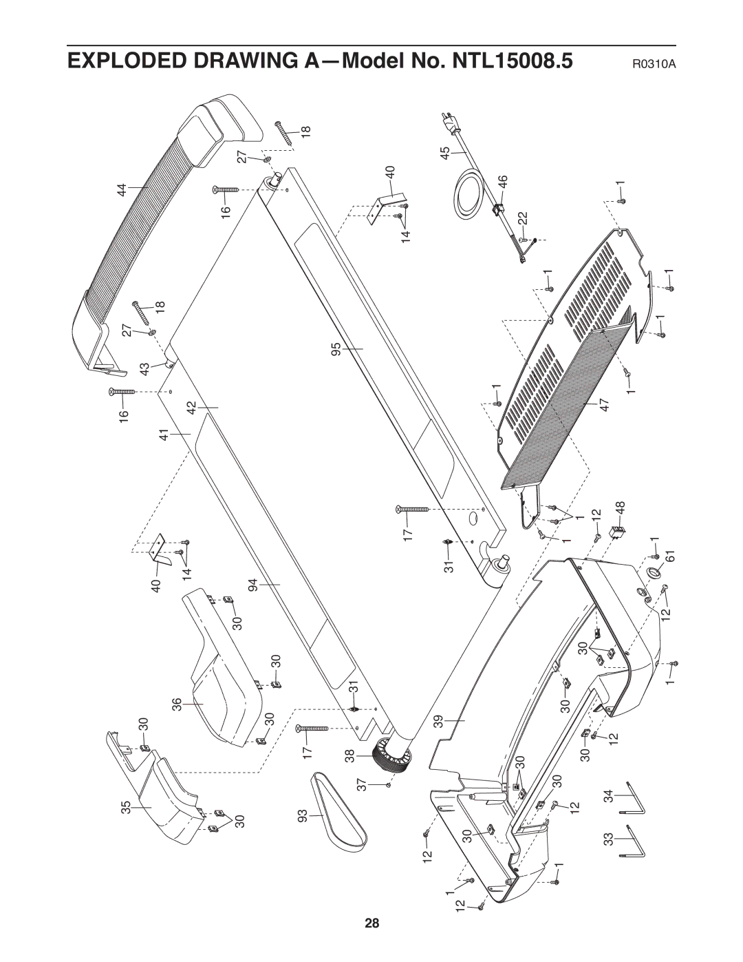 NordicTrack user manual Exploded Drawing A-Model No. NTL15008.5 