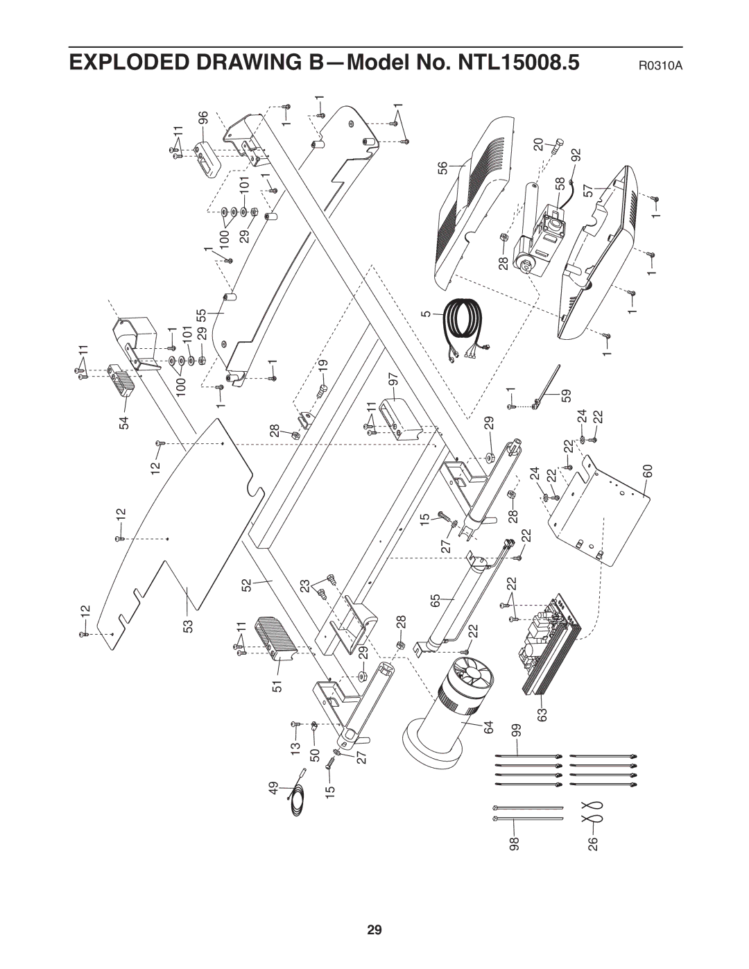 NordicTrack user manual Exploded Drawing B-Model No. NTL15008.5 