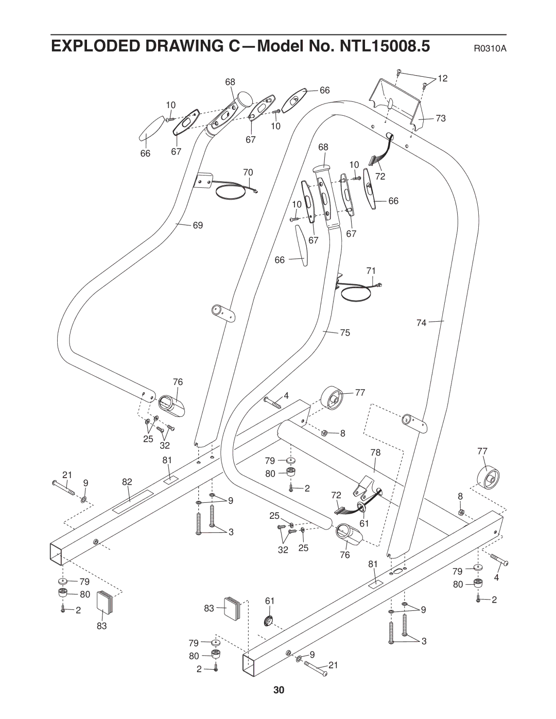 NordicTrack user manual Exploded Drawing C-Model No. NTL15008.5 