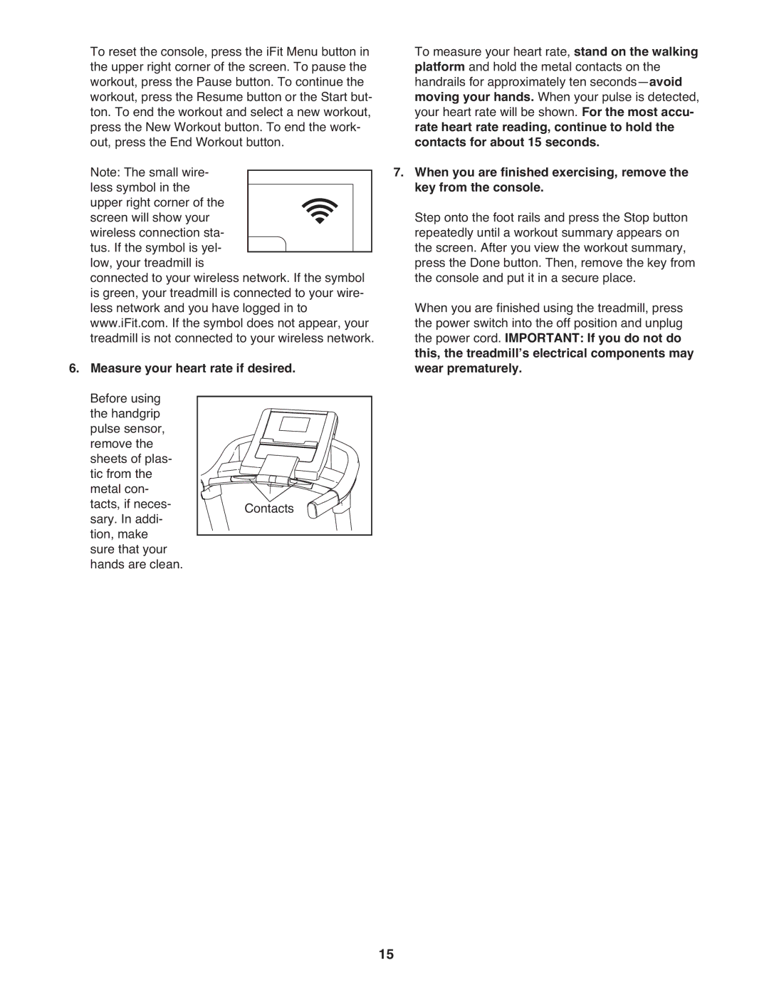 NordicTrack NTL15809.1 user manual Measure your heart rate if desired 