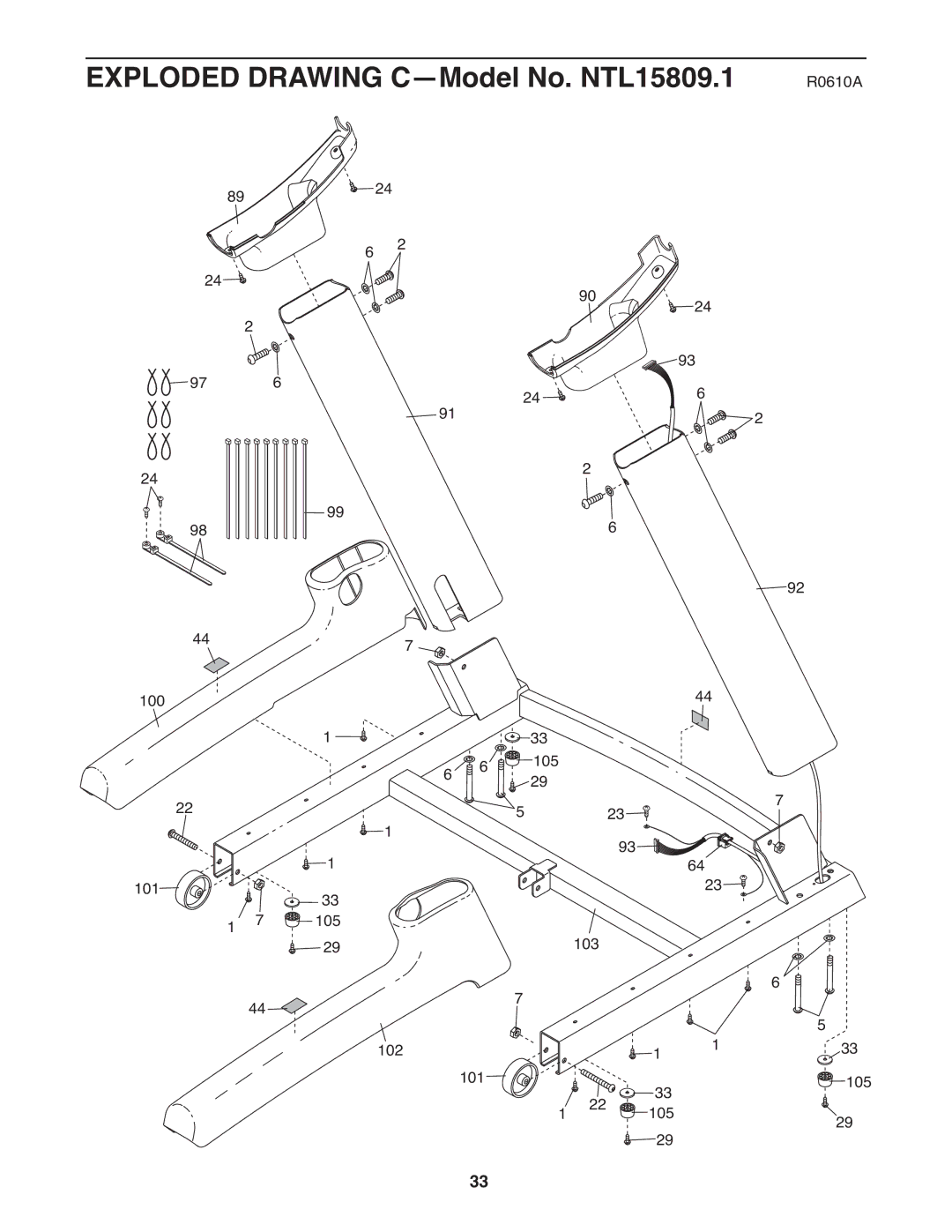 NordicTrack user manual Exploded Drawing C-Model No. NTL15809.1 