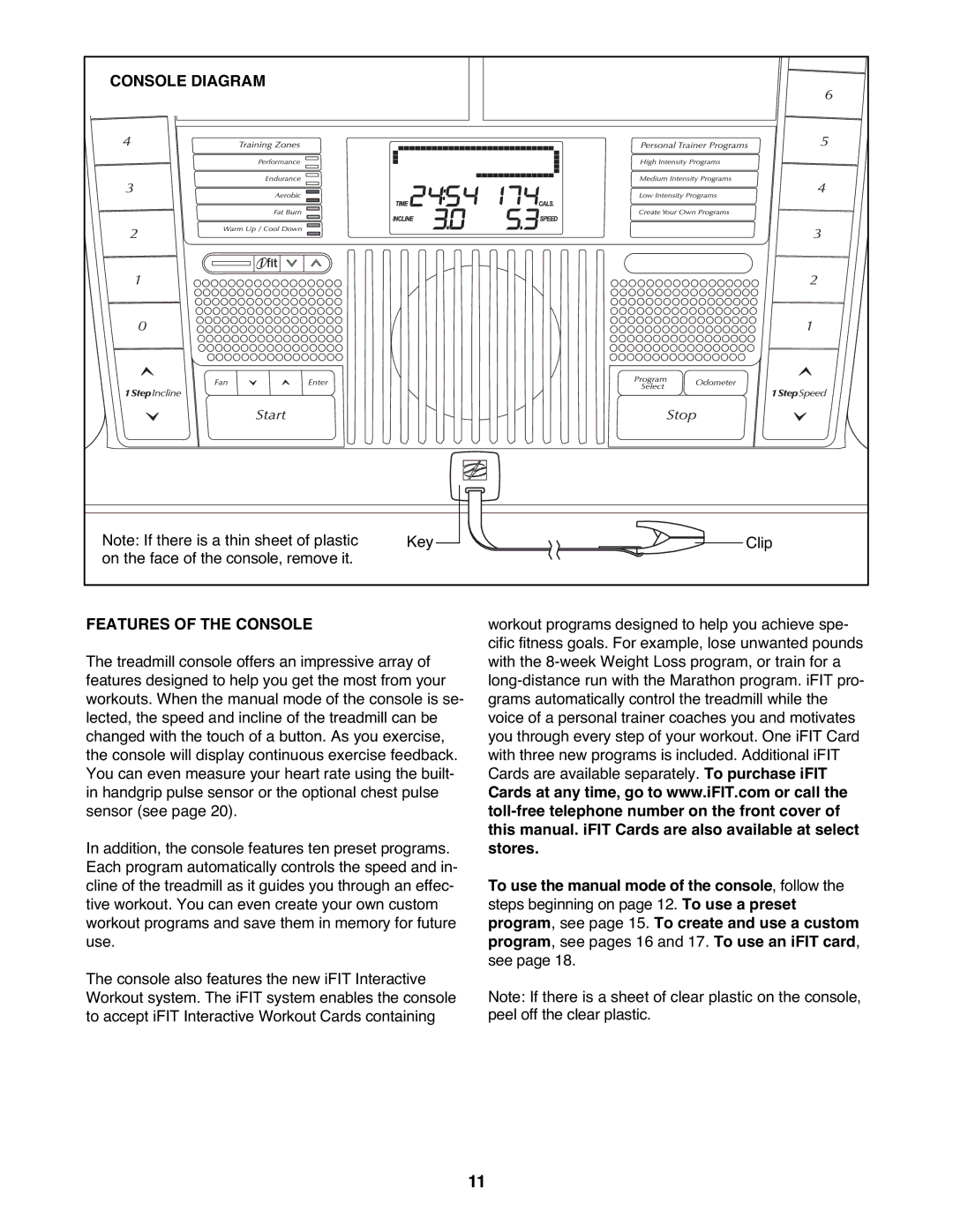 NordicTrack NTL15907.0 user manual Console Diagram, Features of the Console 