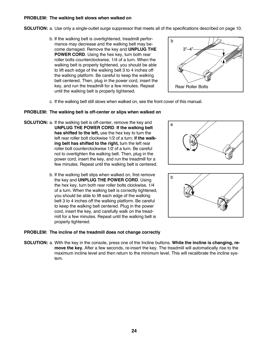 NordicTrack NTL15907.0 user manual Problem The walking belt slows when walked on 