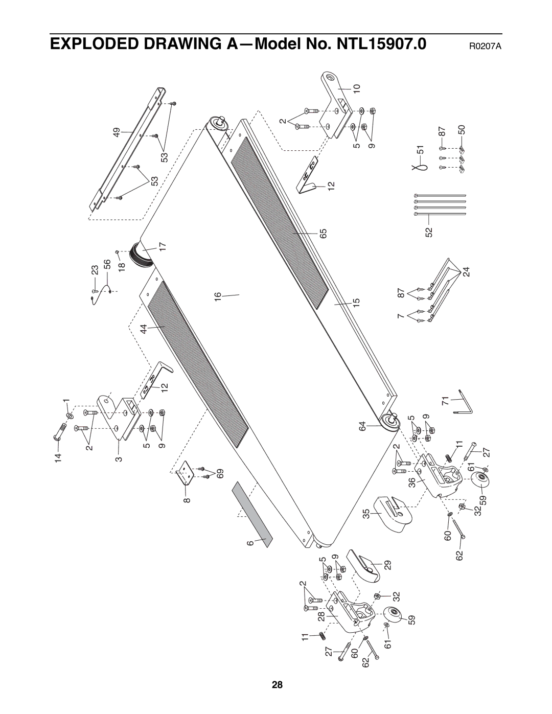 NordicTrack user manual Exploded Drawing A-Model No. NTL15907.0 