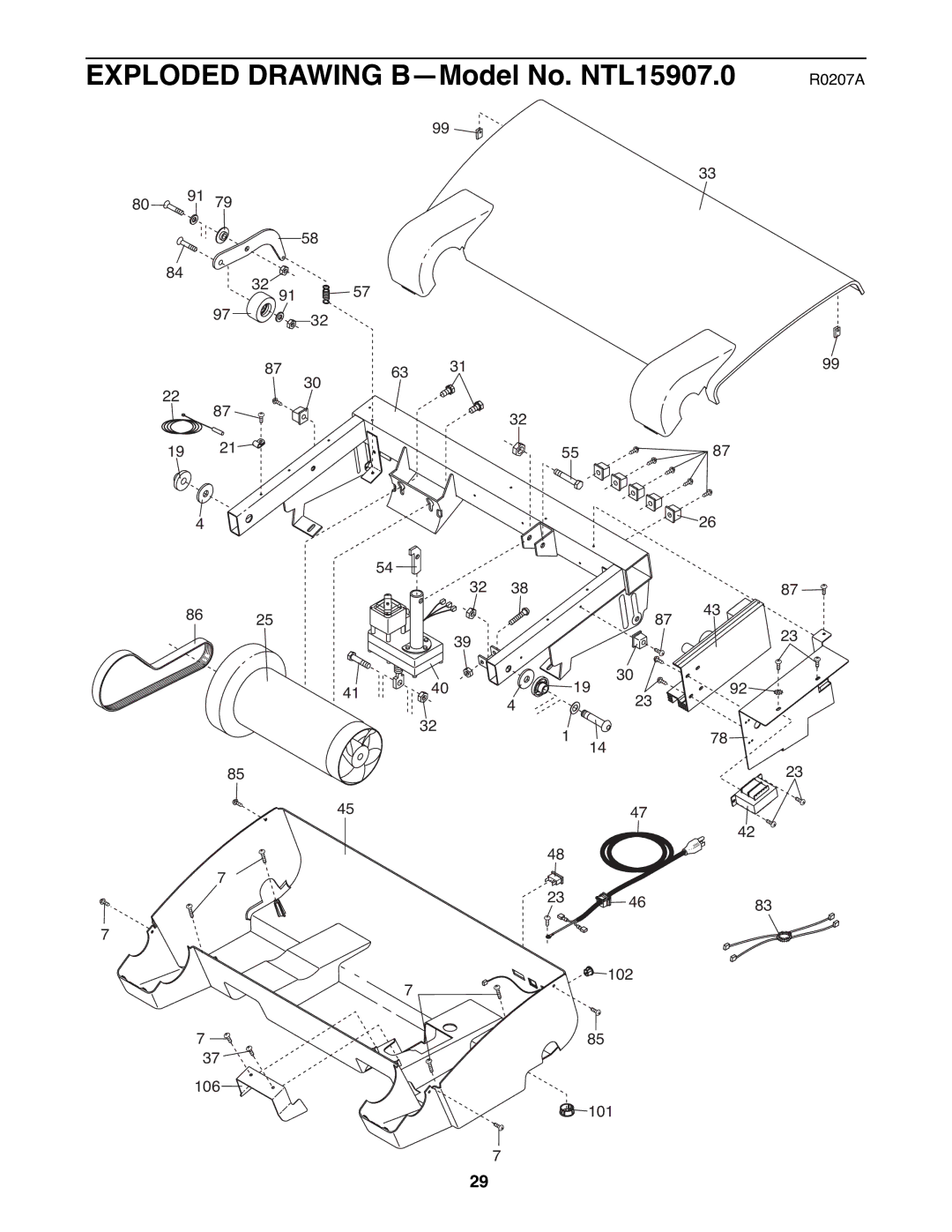 NordicTrack user manual Exploded Drawing B-Model No. NTL15907.0 