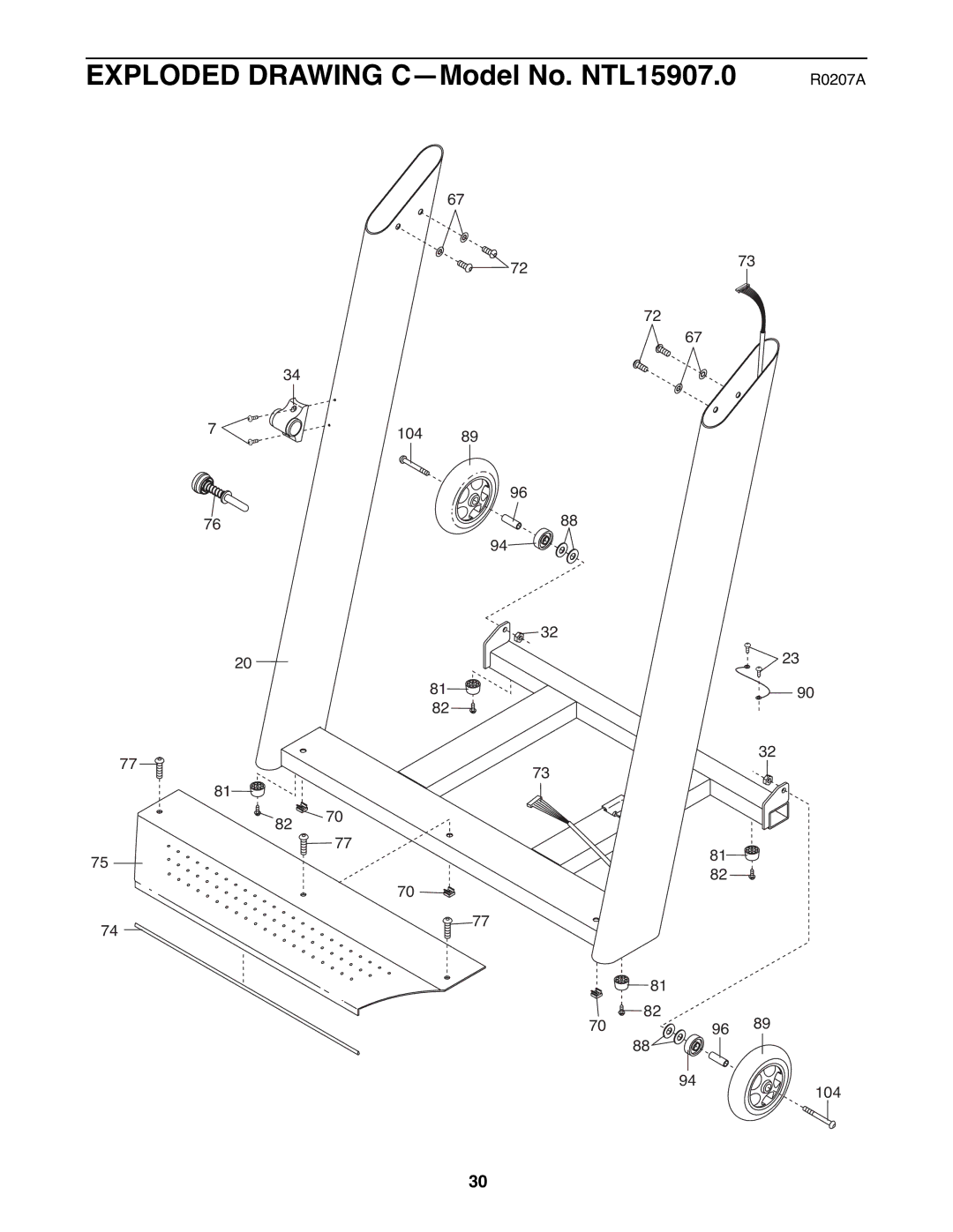 NordicTrack user manual Exploded Drawing C-Model No. NTL15907.0 