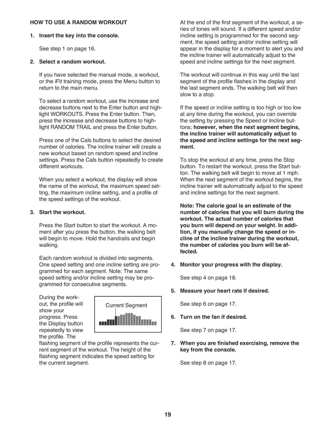 NordicTrack NTL15909.3 warranty HOW to USE a Random Workout 