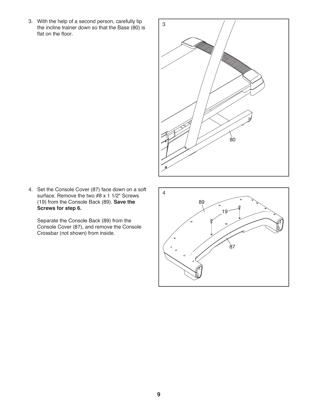 NordicTrack NTL15909.3 warranty Screws for step 