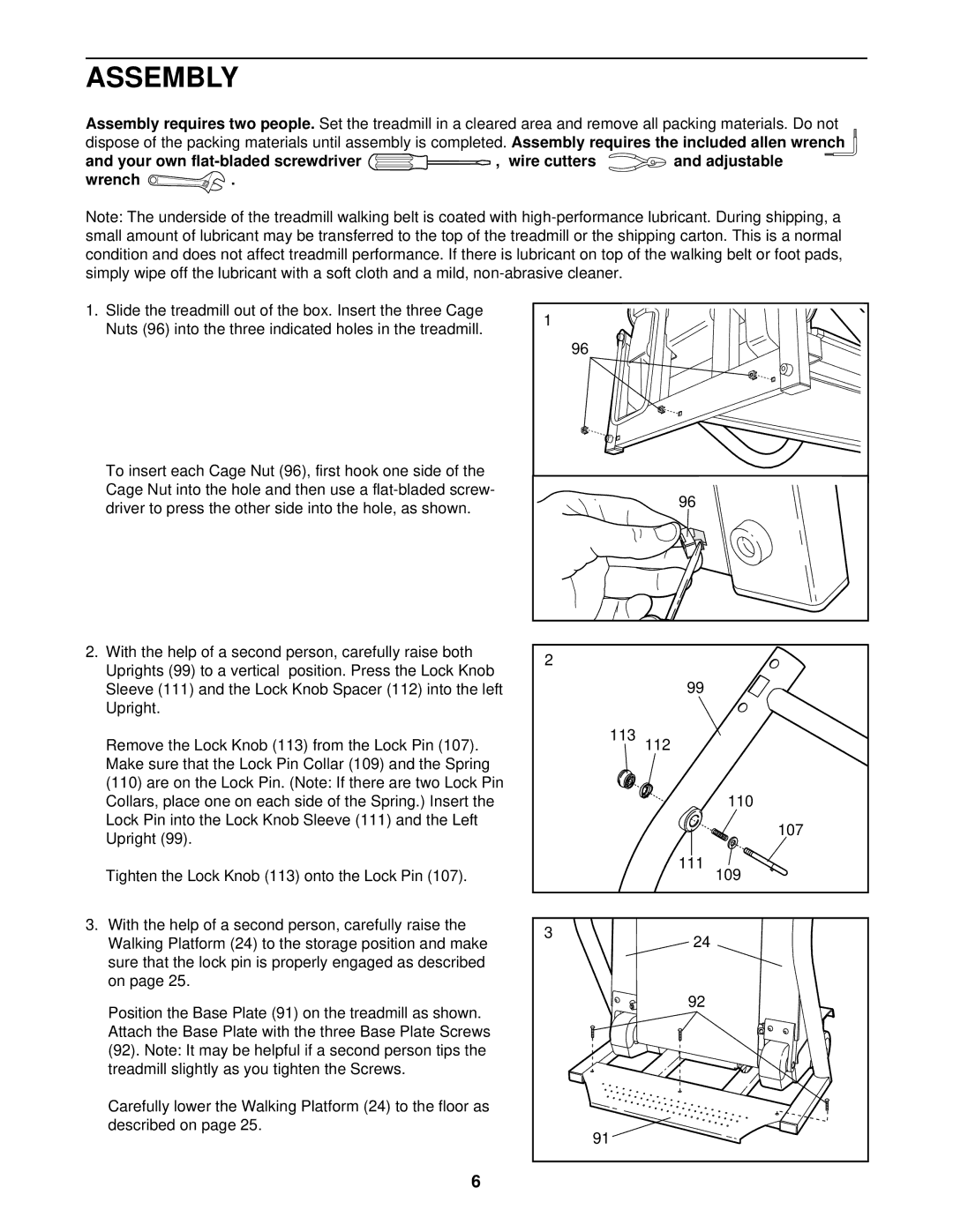 NordicTrack NTL15920 user manual Assembly 