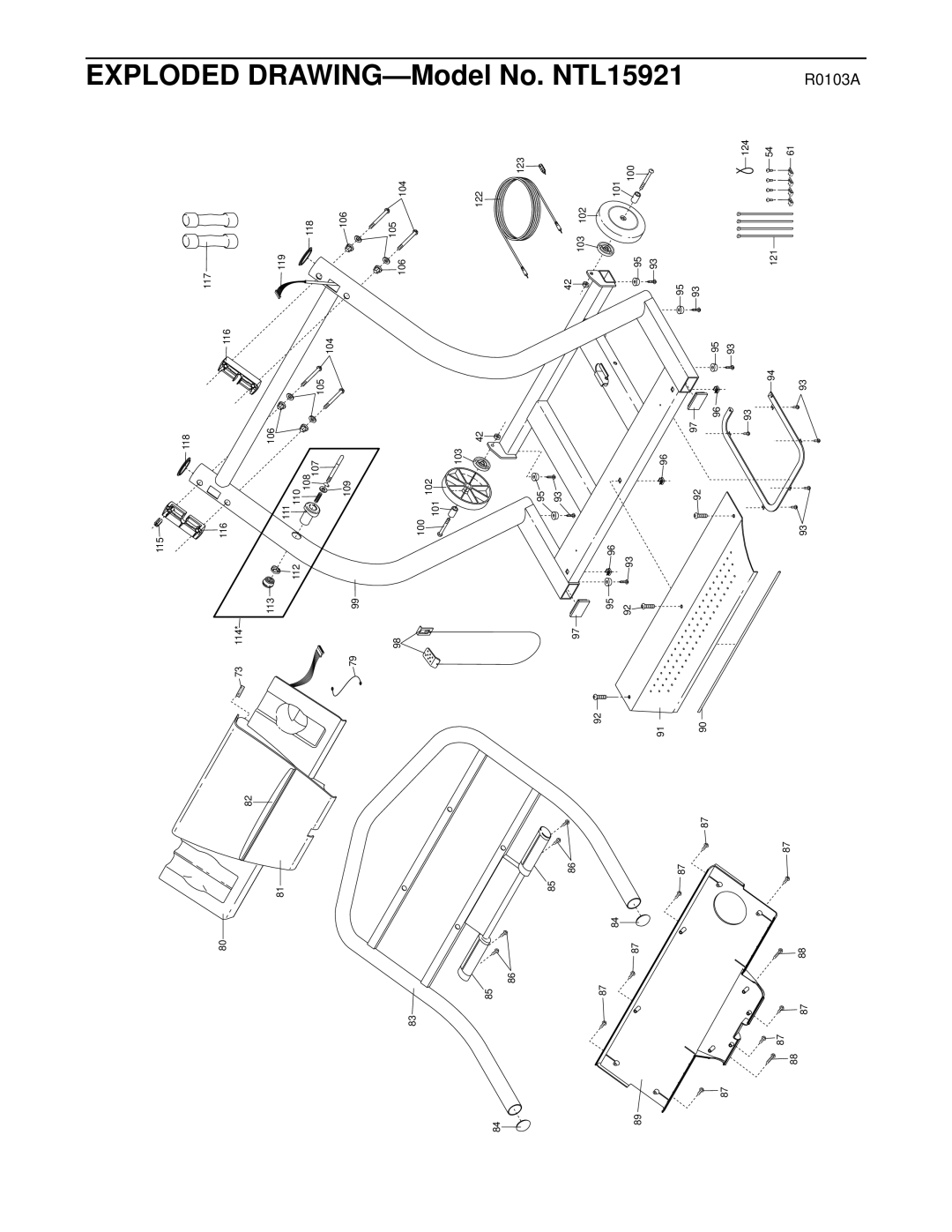 NordicTrack user manual Exploded DRAWING-Model No. NTL15921 