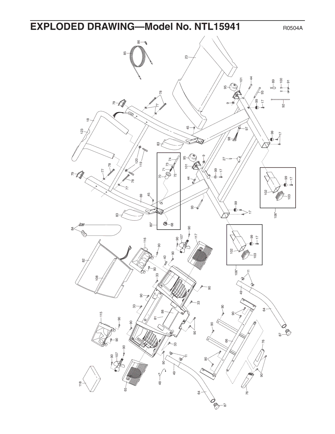 NordicTrack NTL15941 user manual 118 123 108 115 107 120 116 119 101 117 102 106 103 100 