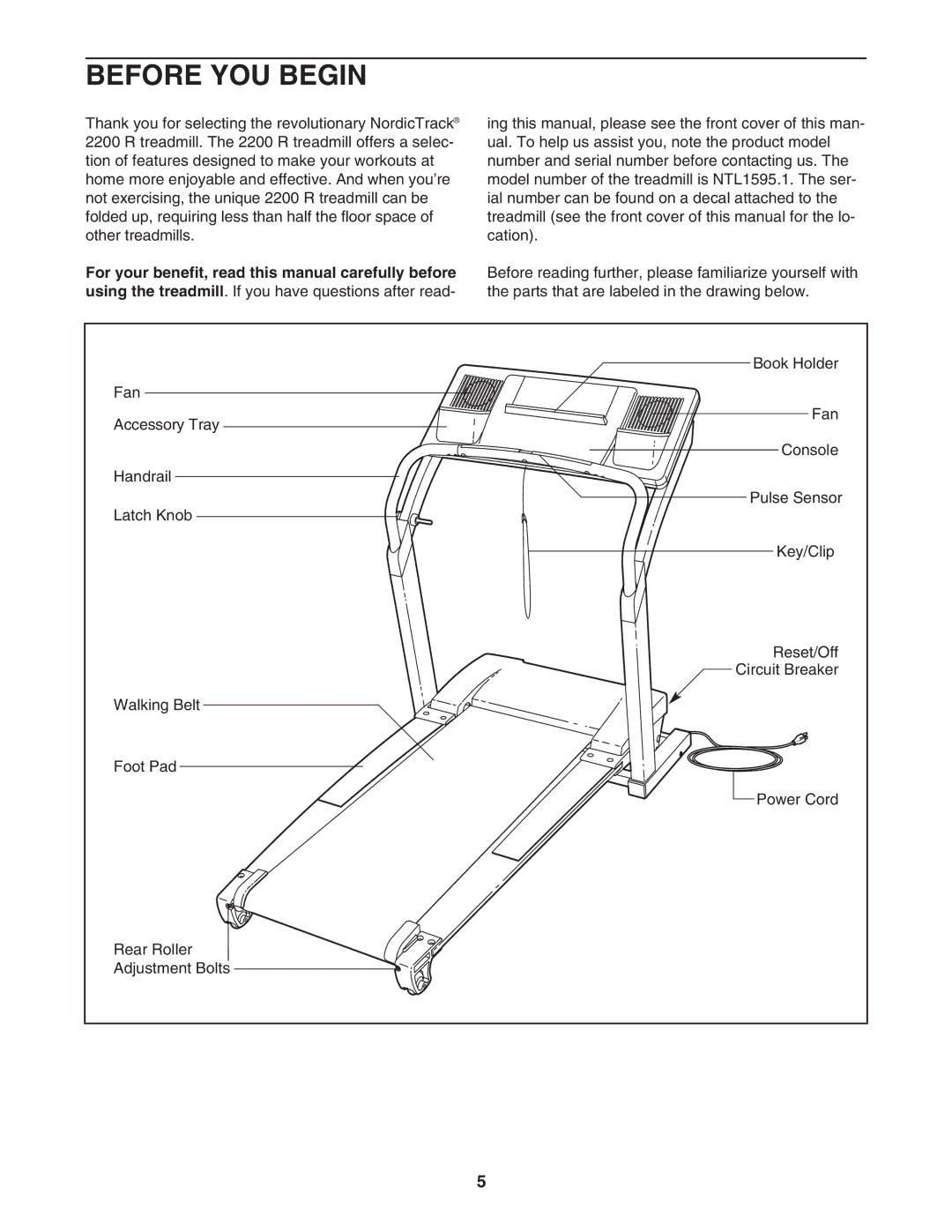 NordicTrack NTL1595.1 user manual Before YOU Begin 