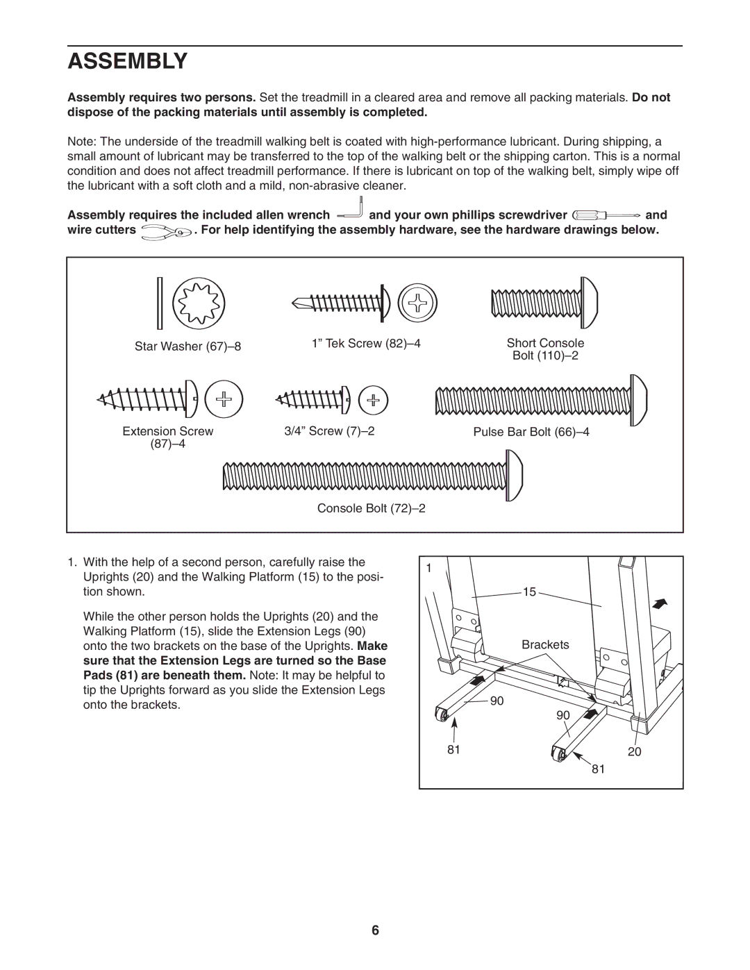 NordicTrack NTL1595.1 user manual Assembly 