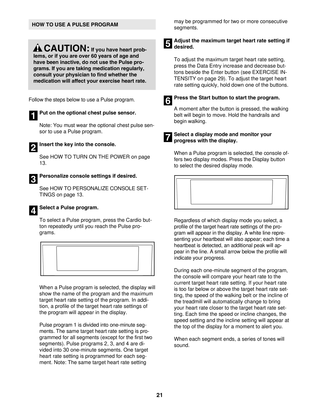 NordicTrack NTL16905.0 user manual HOW to USE a Pulse Program, Select a Pulse program 