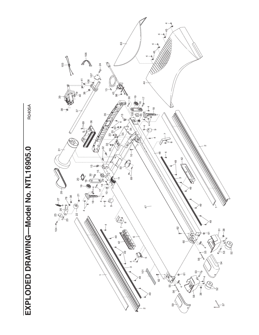 NordicTrack user manual Exploded DRAWING-Model No. NTL16905.0 