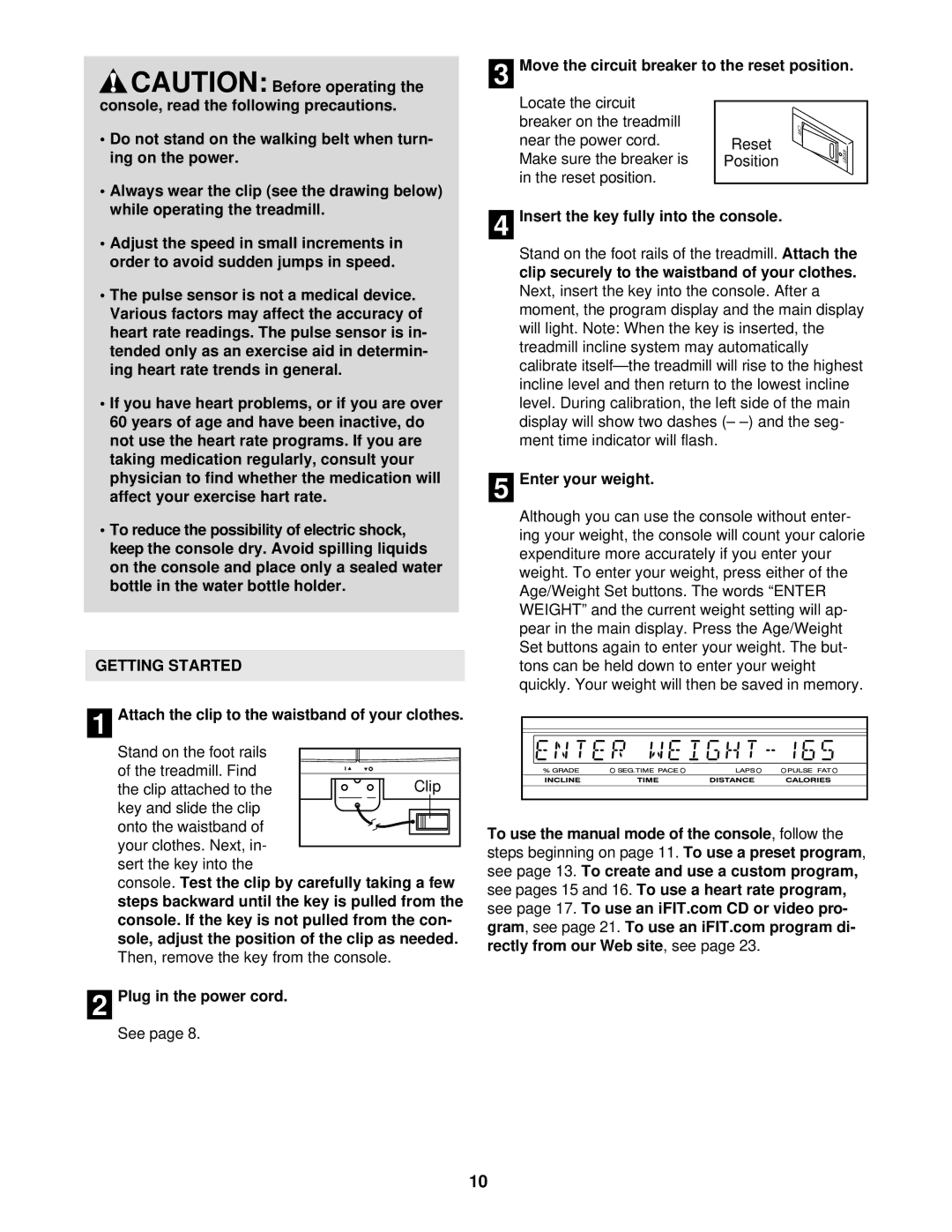 NordicTrack NTL16920 user manual Getting Started 