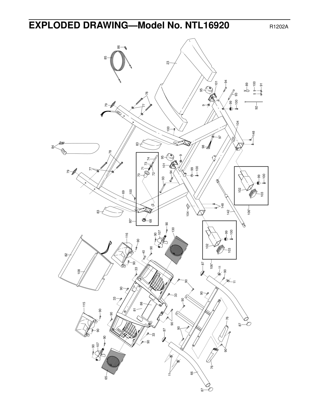 NordicTrack user manual Exploded DRAWING-Model No. NTL16920 