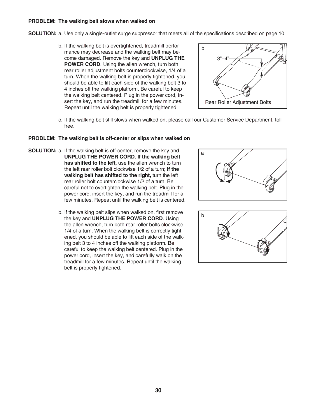 NordicTrack NTL16950 user manual Problem The walking belt slows when walked on 