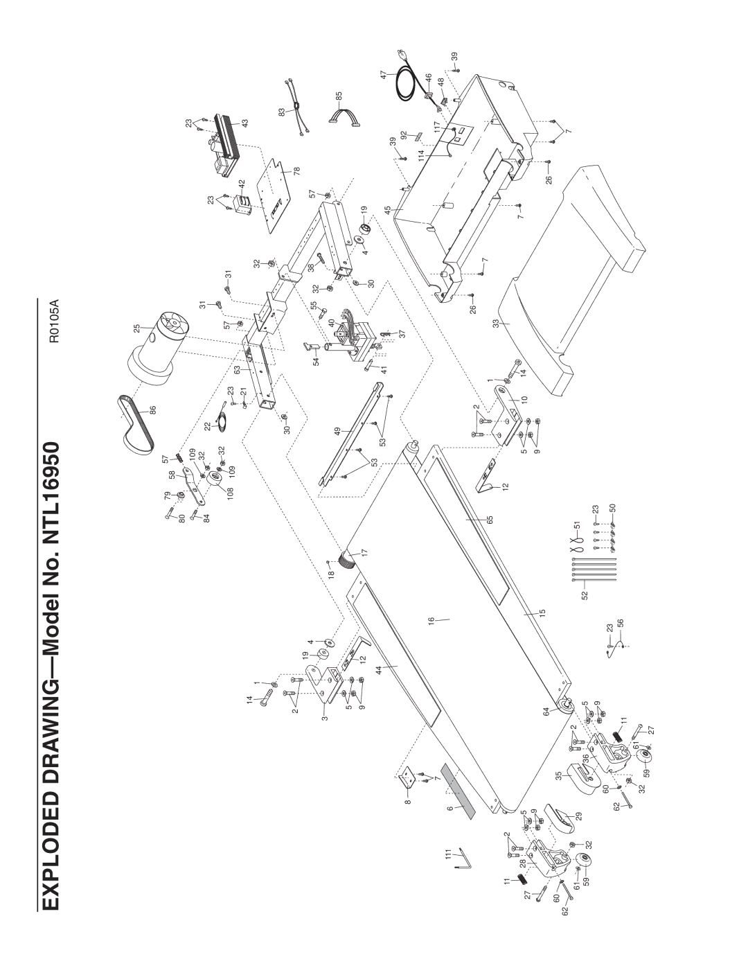 NordicTrack user manual Exploded DRAWING-Model No. NTL16950 