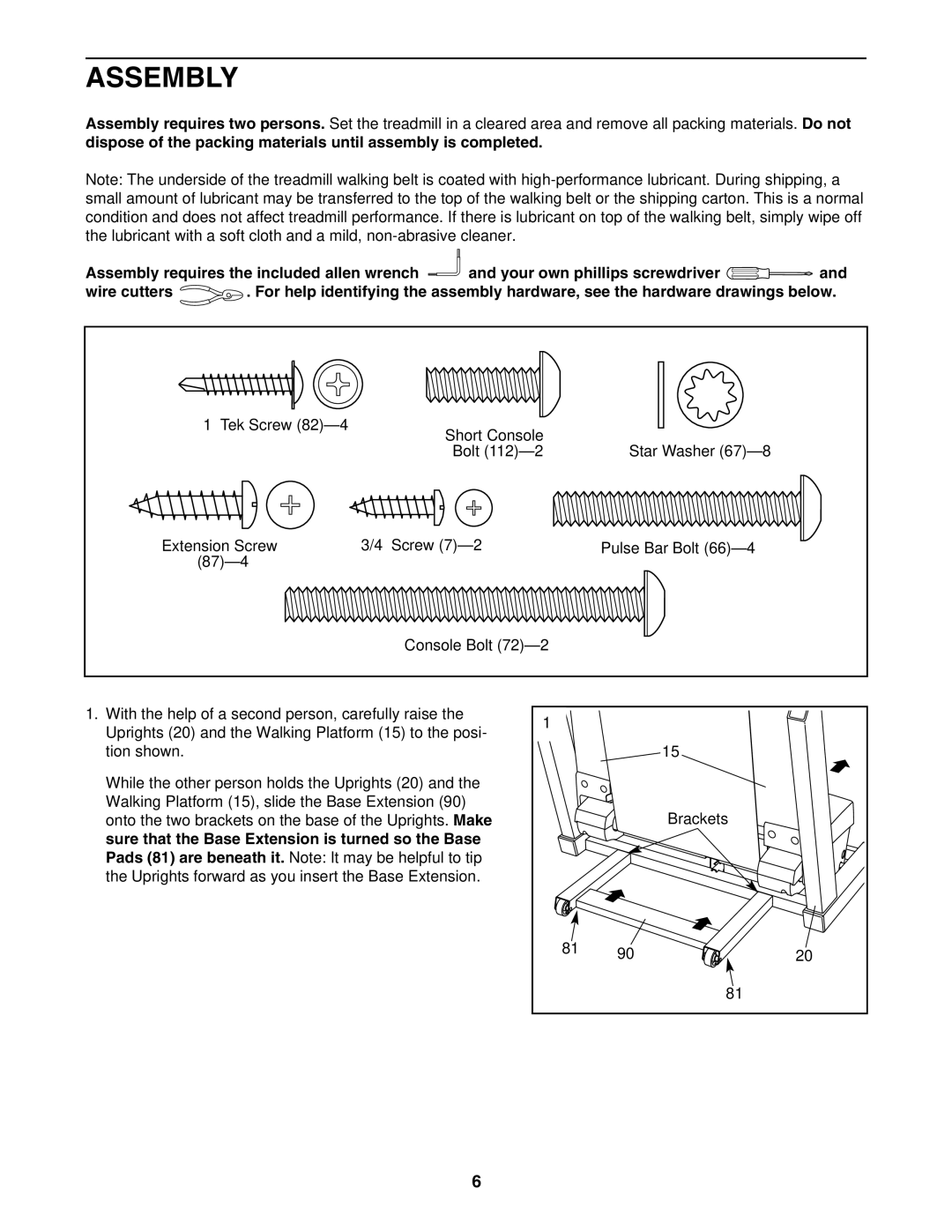 NordicTrack NTL16950 user manual Assembly 