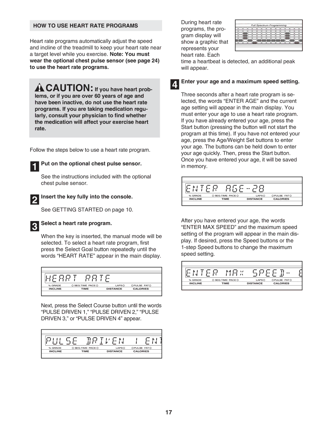 NordicTrack NTL17940 user manual HOW to USE Heart Rate Programs 