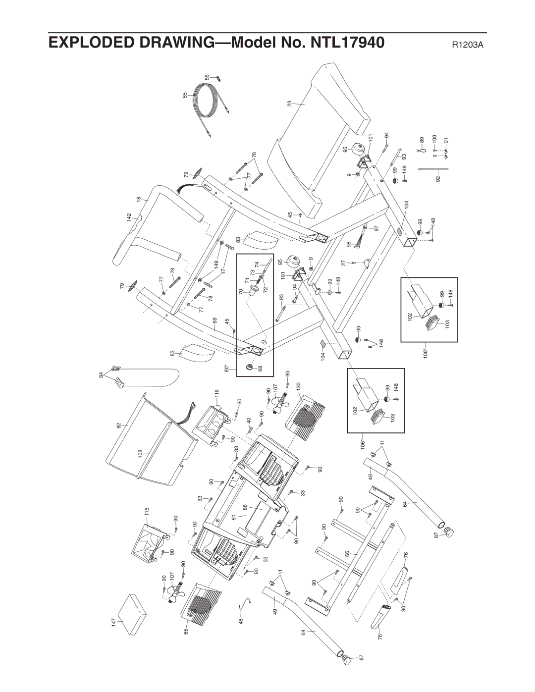 NordicTrack user manual Exploded DRAWING-Model No. NTL17940 