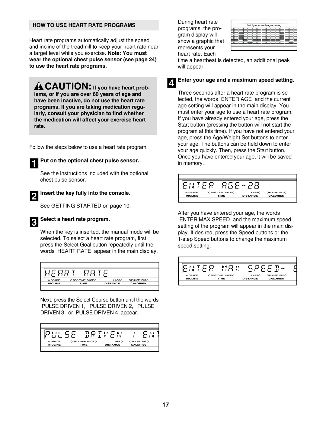 NordicTrack NTL17941 user manual HOW to USE Heart Rate Programs 