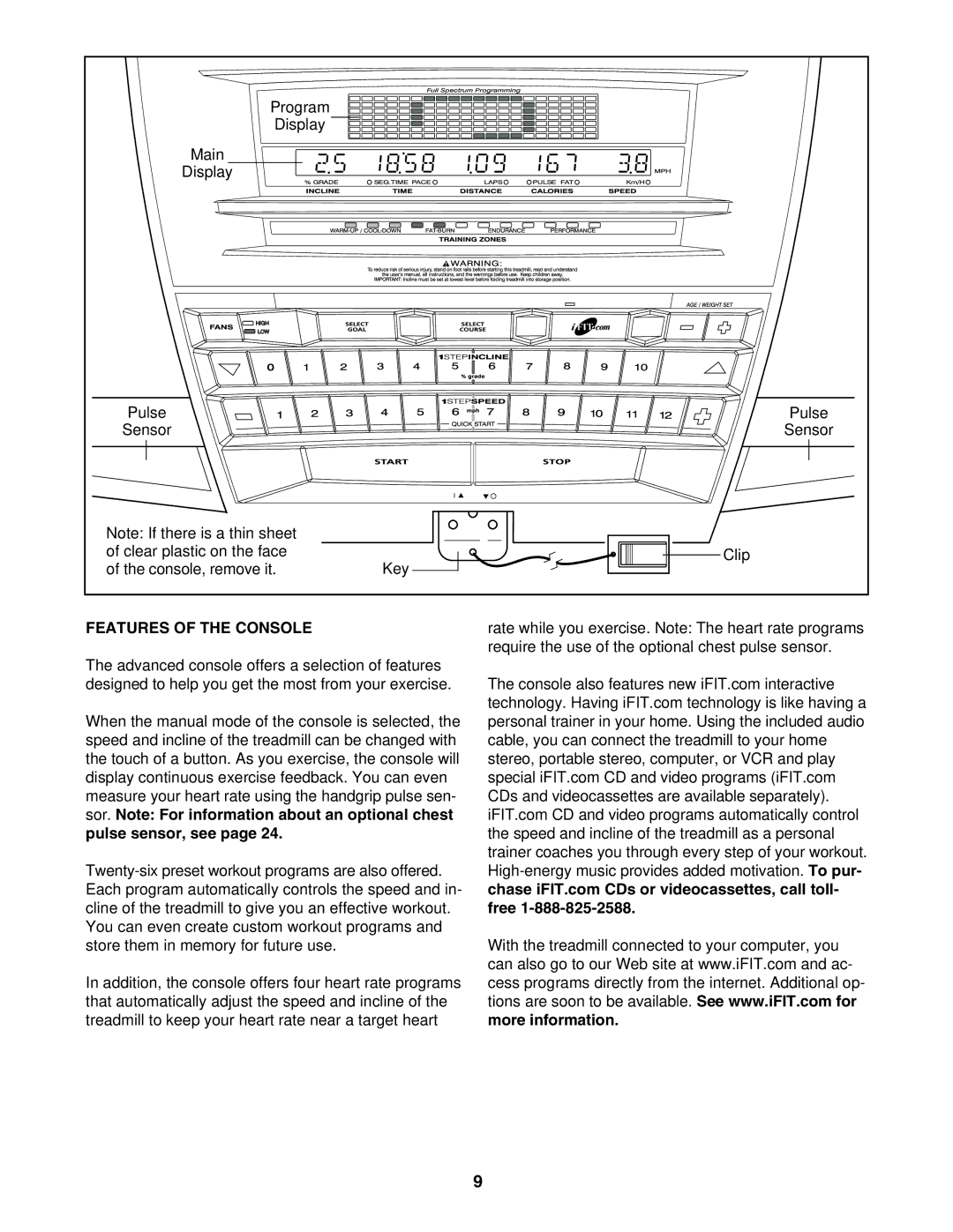 NordicTrack NTL17941 user manual Features of the Console 