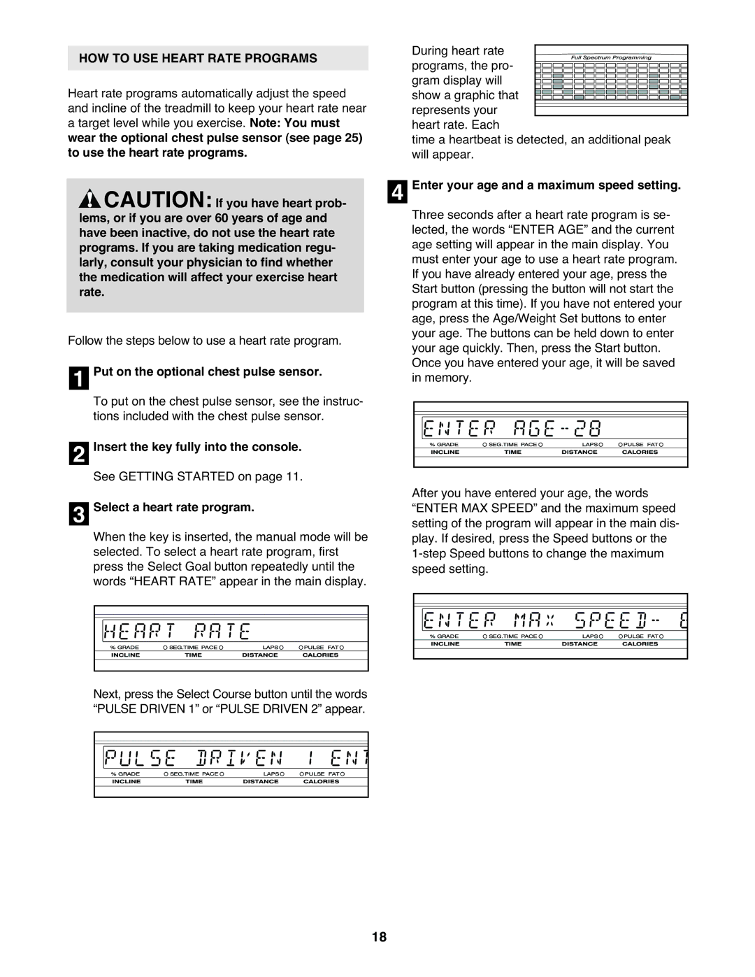 NordicTrack NTL18530 user manual HOW to USE Heart Rate Programs 