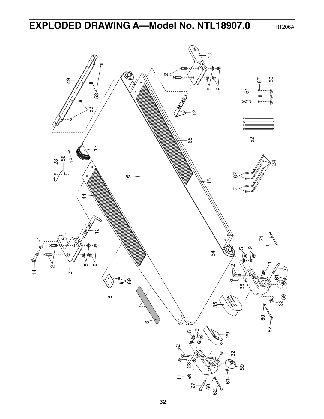 NordicTrack user manual Exploded Drawing A-Model No. NTL18907.0 