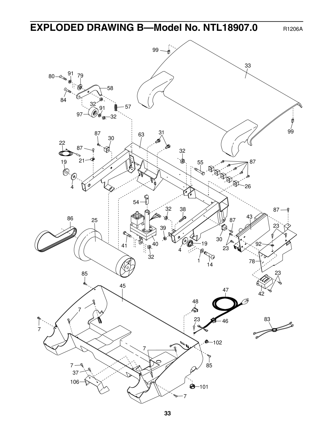 NordicTrack user manual Exploded Drawing B-Model No. NTL18907.0 