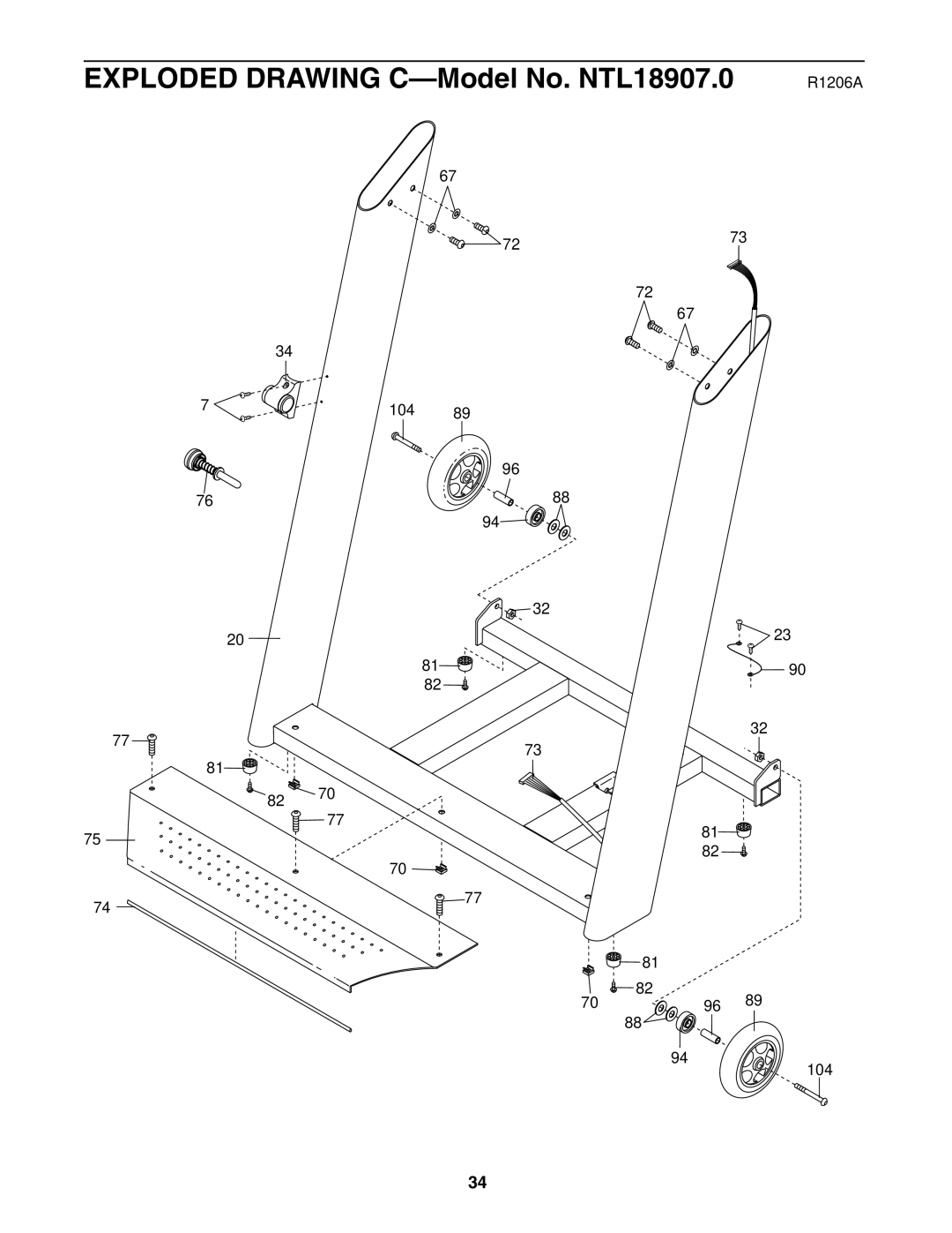 NordicTrack user manual Exploded Drawing C-Model No. NTL18907.0 