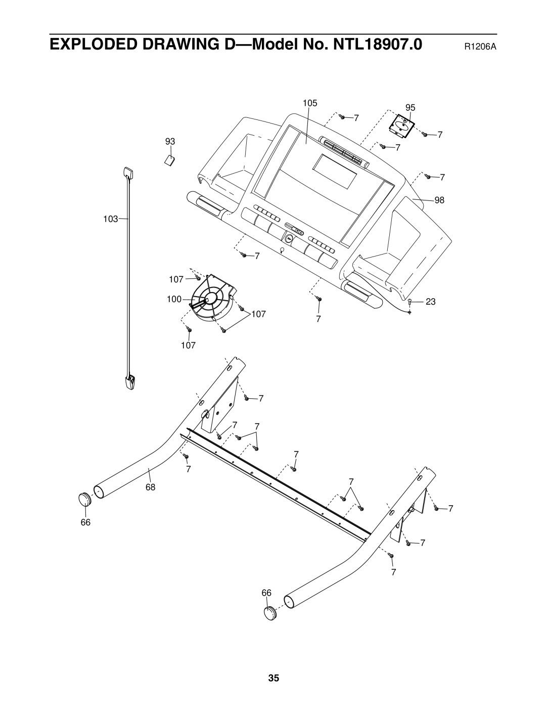 NordicTrack user manual Exploded Drawing D-Model No. NTL18907.0 